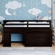 preview thumbnail 1 of 27, Twin Low Loft Bed wPlayhouse, Shelf, Drawers, Window, Ladder, Guardrail Espresso - Twin