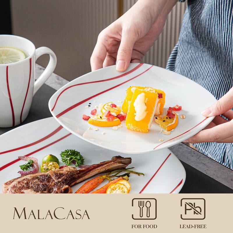 VEWEET 20-Piece White Porcelain Dinnerware Set (Service for 4)