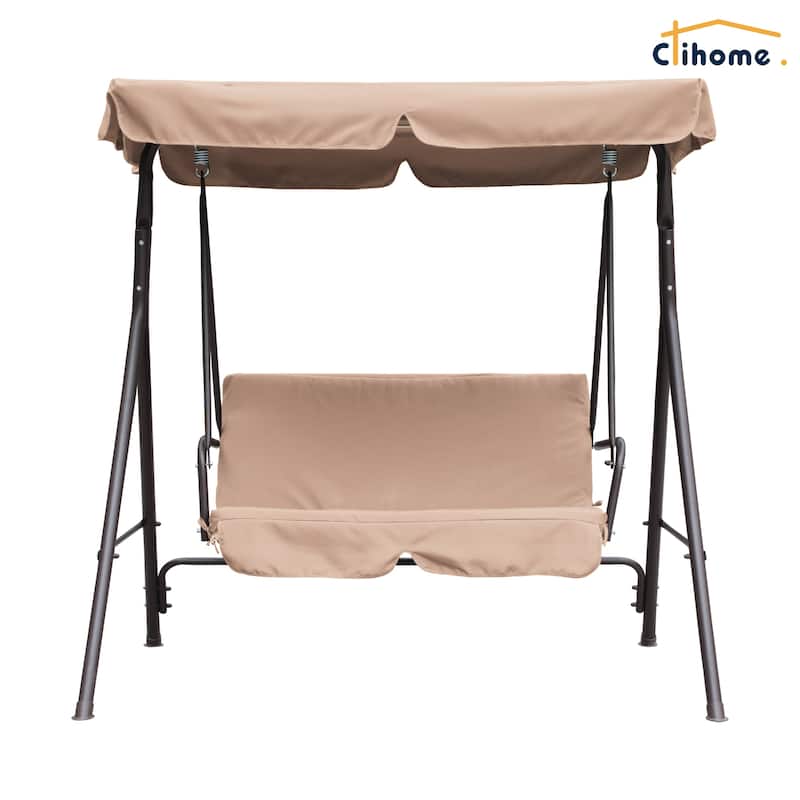Clihome 2 Person Outdoor Porch Swing with Removable Cushions