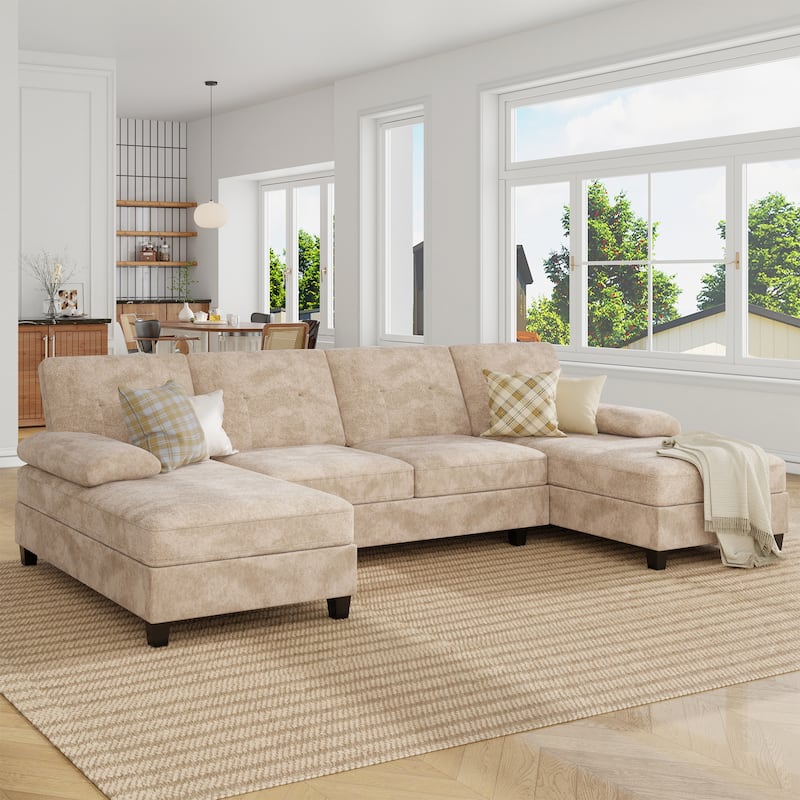 106'' Sectional Sofa with Thick Cushions for Living Room