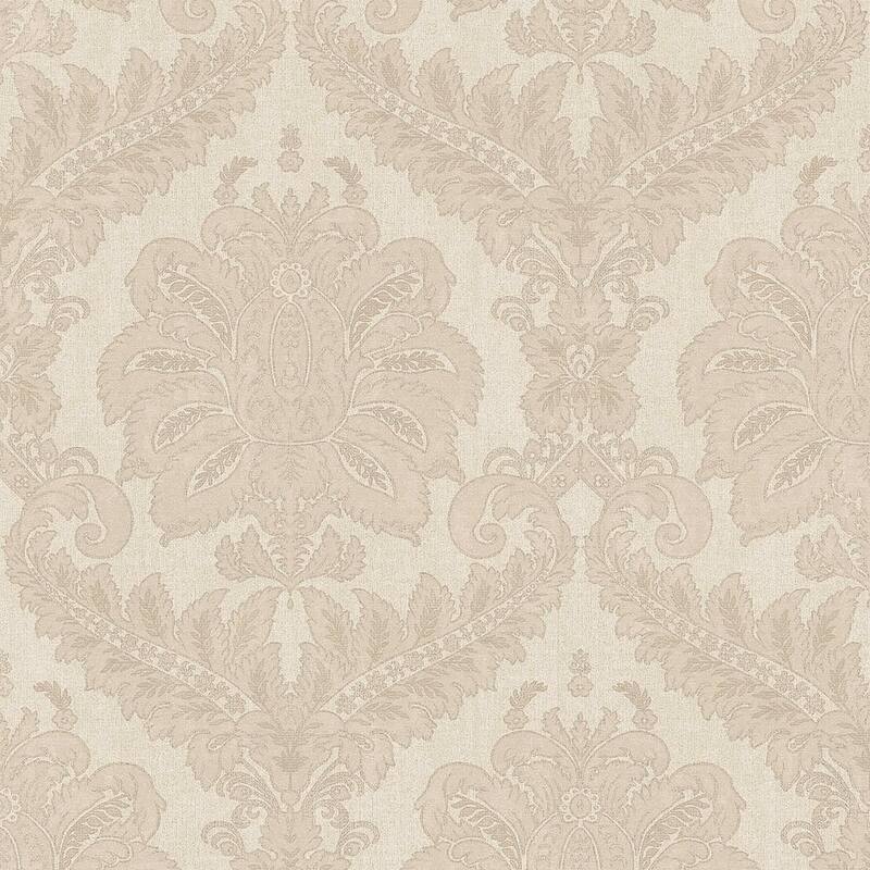 Galerie Wallcoverings Ornamenta Collection Traditional Damask Matte Finish Vinyl on Non-woven Wallpaper Roll - 33-feet long x 21-inches wide - Brown