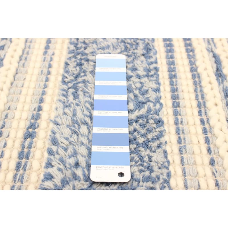 ECARPETGALLERY Braid weave Sienna Blue Wool Rug - 5'2 x 7'7