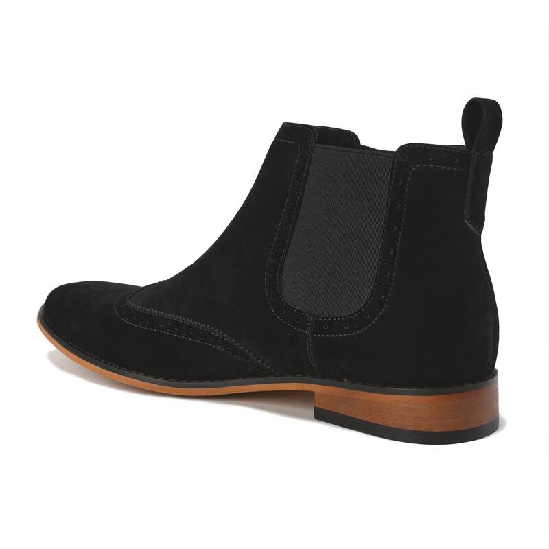 Gino Vitale Mens Slip On Wing Tip Chelsea Boots  