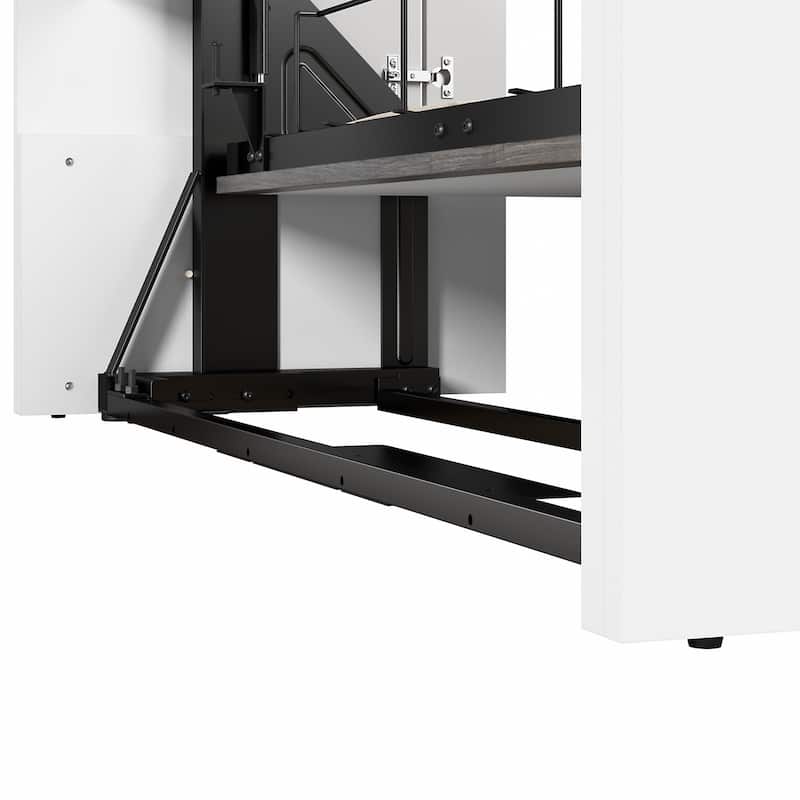 Orion Full Murphy Bed with Storage Cabinet and Fold-Out Desk by Bestar