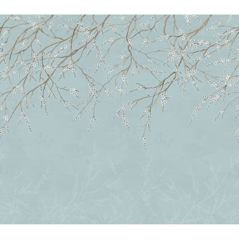 WallPops Scott Living Hanami Blue Self Adhesive Mural - N/A