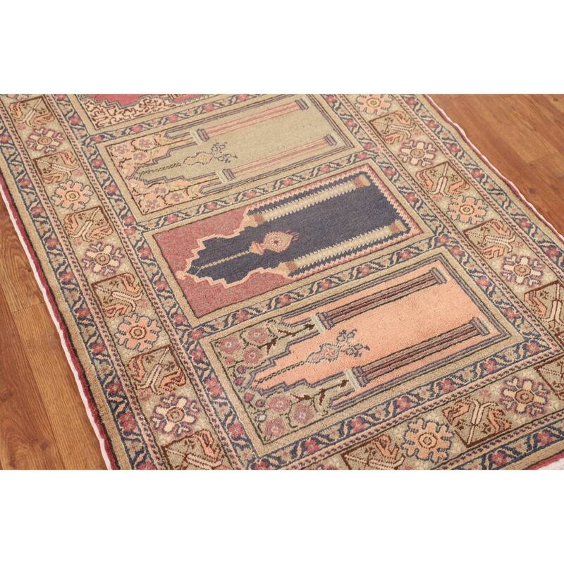 Anatolian Turkish Vintage Runner Rug Handmade Wool Carpet - 3'2" X 8'10"