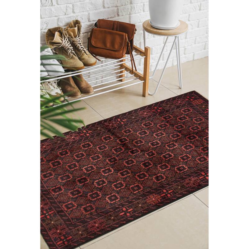 Teimani Red Rug 3'9" x 6'4" - 3'9 x 6'4