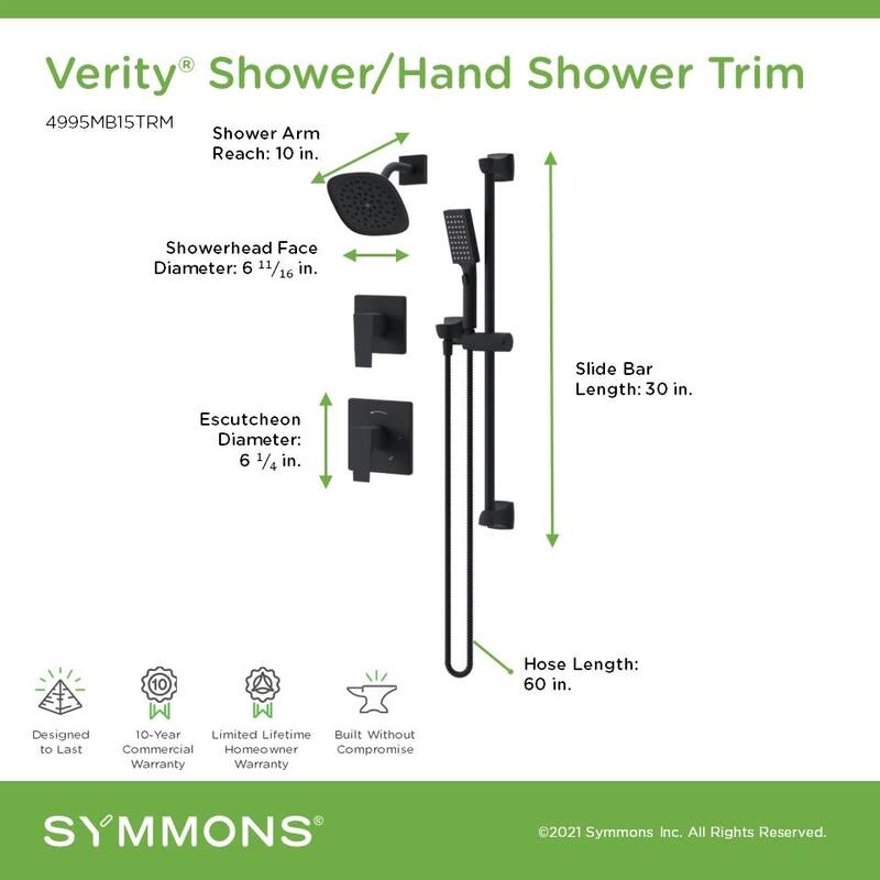 Symmons 499515TRM Verity HydroMersion Pressure Balanced Shower System