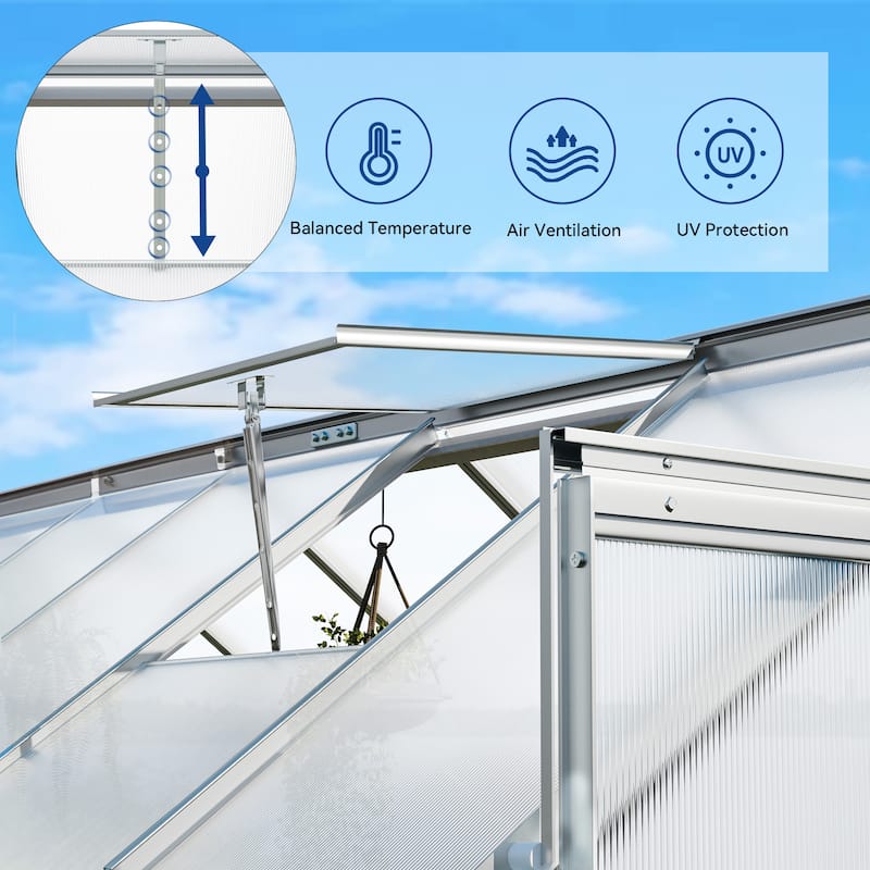Moasis 8'/10' X 10'/12' Walk-in Hobby Greenhouse