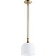 preview thumbnail 2 of 2, Quorum International Richmond Single Light 8" Wide Mini Pendant with Aged Brass