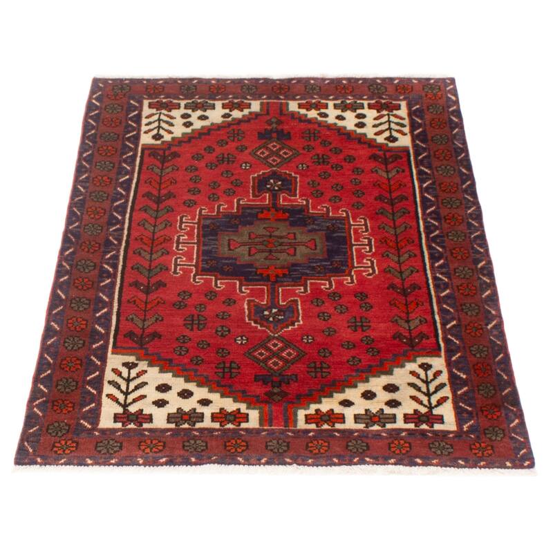 ECARPETGALLERY Hand-knotted Andelz Red Wool Rug - 3'4 x 4'9