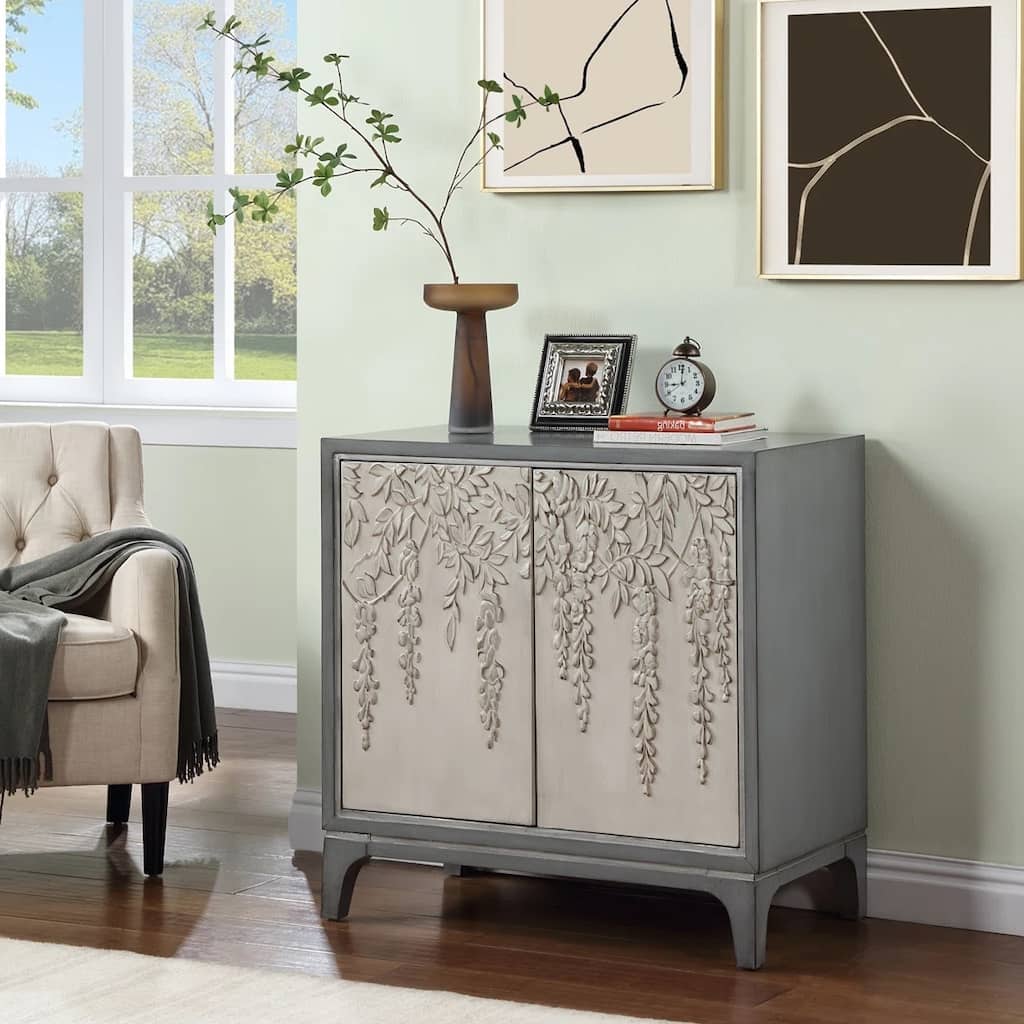 Cragen 2 Door Cabinet Grey Vine