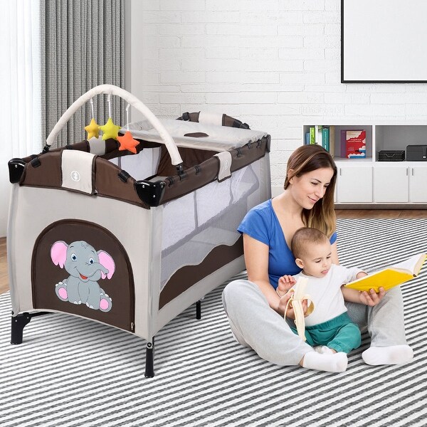 bed with baby crib