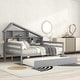 preview thumbnail 11 of 14, Full Size Platform Bed with Trundle and Shelves