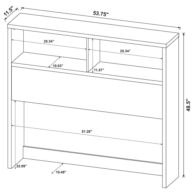 Westpark 3-Piece Bedroom Set Bookcase Headboard