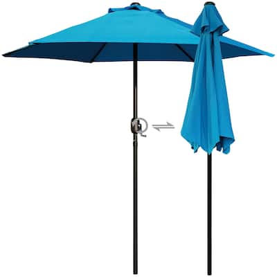 Davee furniture 7.5' Round Patio Umbrella Outdoor Table Market Umbrella(Aqua blue)