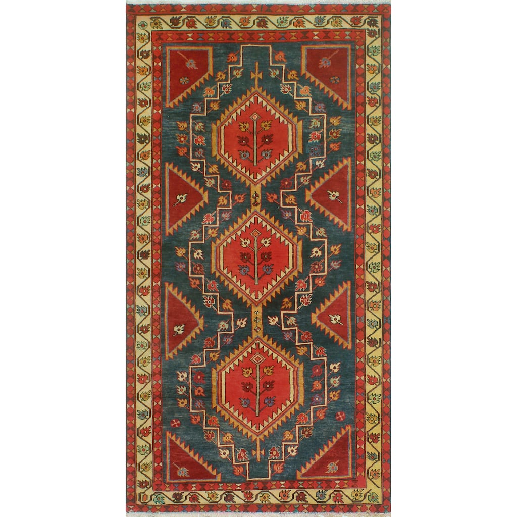 Fine Vintage Distressed Lateefa Navy/Ivory Runner - 5'0" x 10'3"