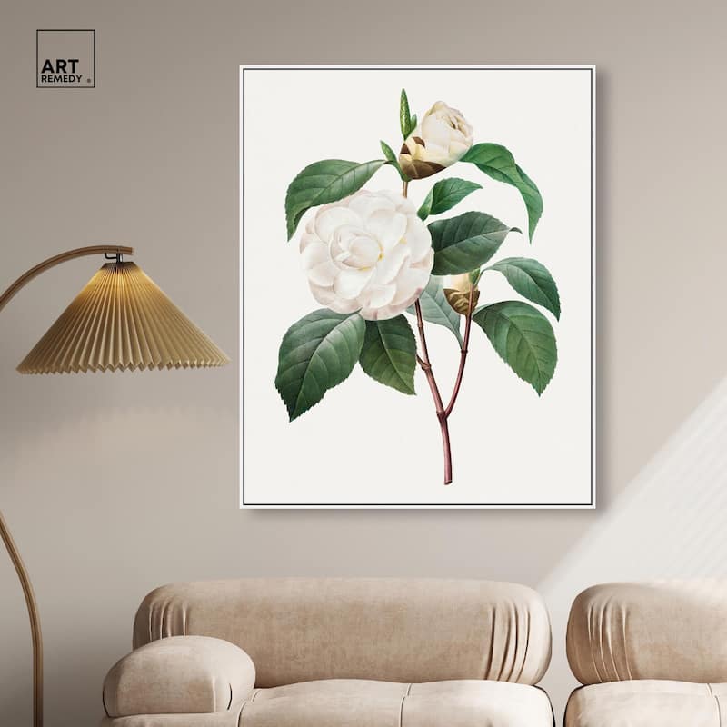 White Camellia Canvas by Art Remedy