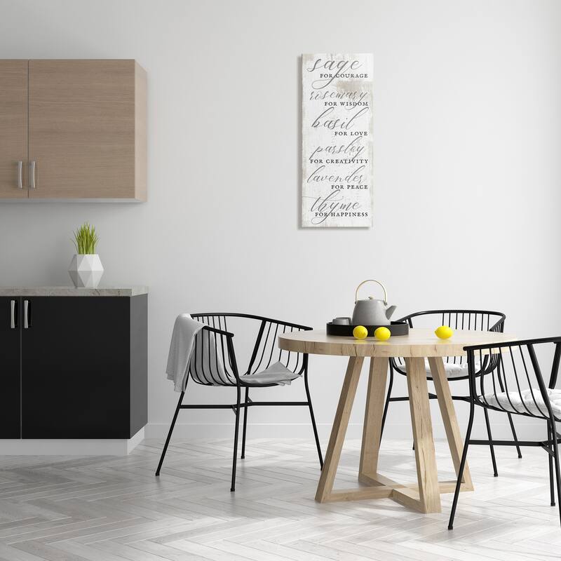 Stupell Sage Basil Thyme Sentimental Phrases Farm Kitchen Canvas Wall Art - White