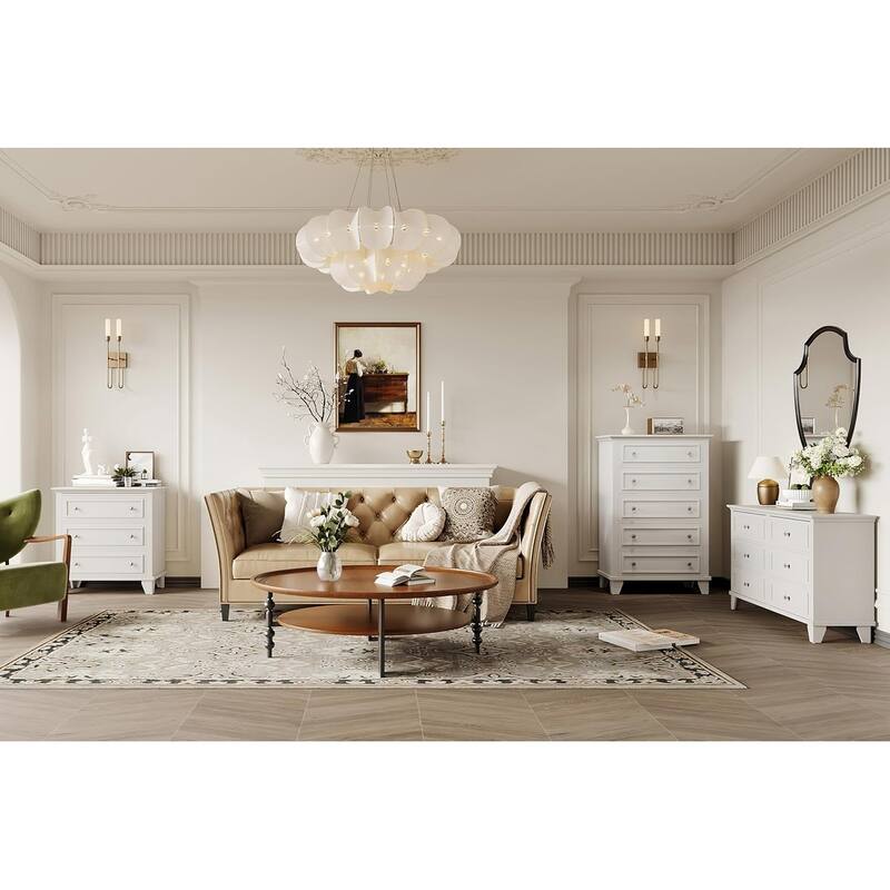 Tall Dresser for Bedroom with 5 Drawers, Chest of Drawers with Ample Storage for Closet, Living Room or Hallway