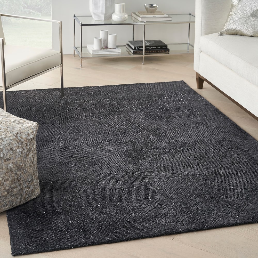 Michael Amini Abstract Linear Shimmer Area Rug