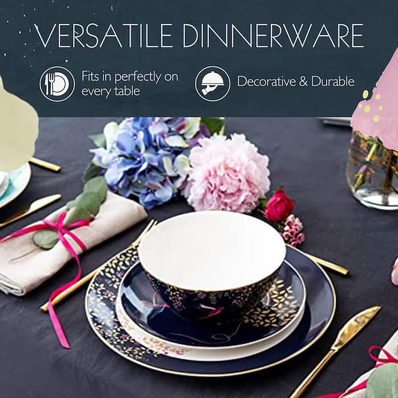 Sara Miller London Chelsea 12 Piece Tableware Set - 11" dinner plates, 8" side plates, 6" bowls