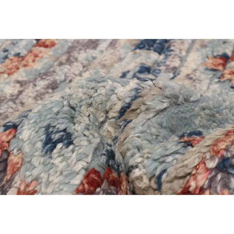 ECARPETGALLERY Hand-knotted Tangier Light Blue Wool Rug - 5'0 x 7'10
