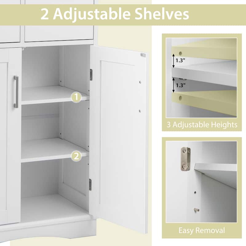 Costway Bathroom Floor Cabinet Freestanding Storage Cabinet with 2 - See Details
