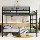 preview thumbnail 2 of 10, Queen Over Queen Bunk Bed, Heavy Duty Beds Frame with Ladder & Guardrail
