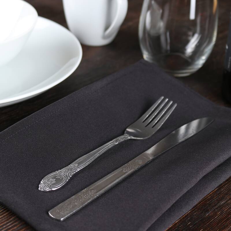 Arkwright Home 20x20 Solid Color Poly Spun Dinner Napkins - Pack of 25 - Black