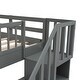 preview thumbnail 14 of 25, Stairway Full-Over-Full Bunk Bed with Trundle and Storage, White