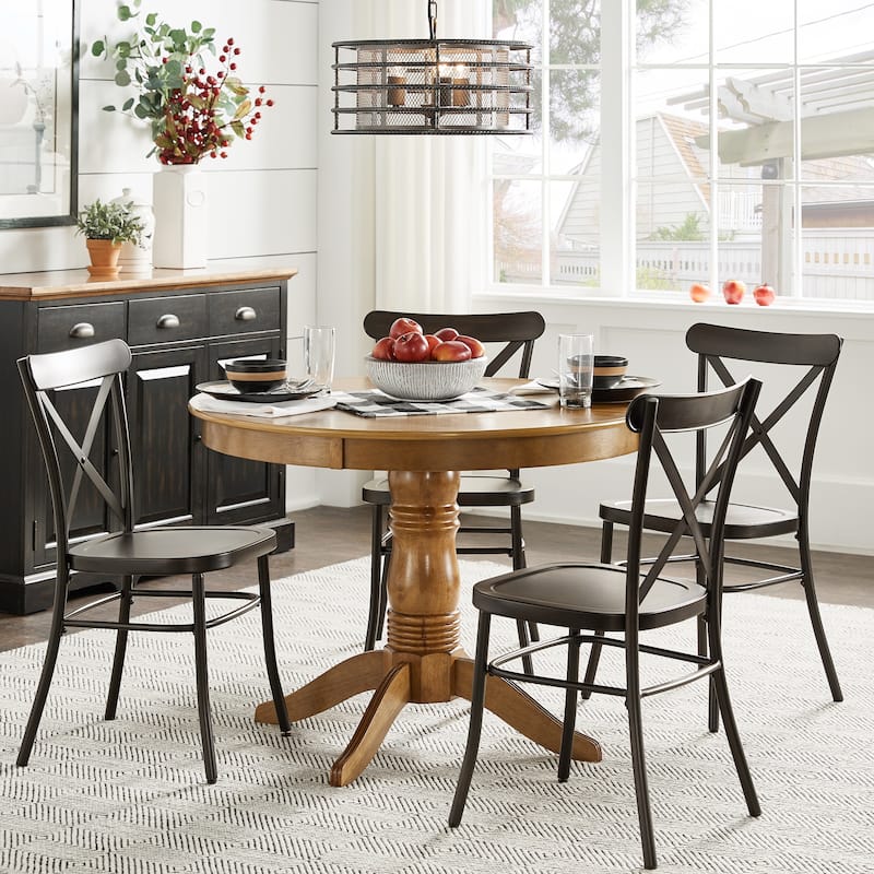 Wilmington II 42" 5-Piece Metal Chair Dining Set by iNSPIRE Q Classic
