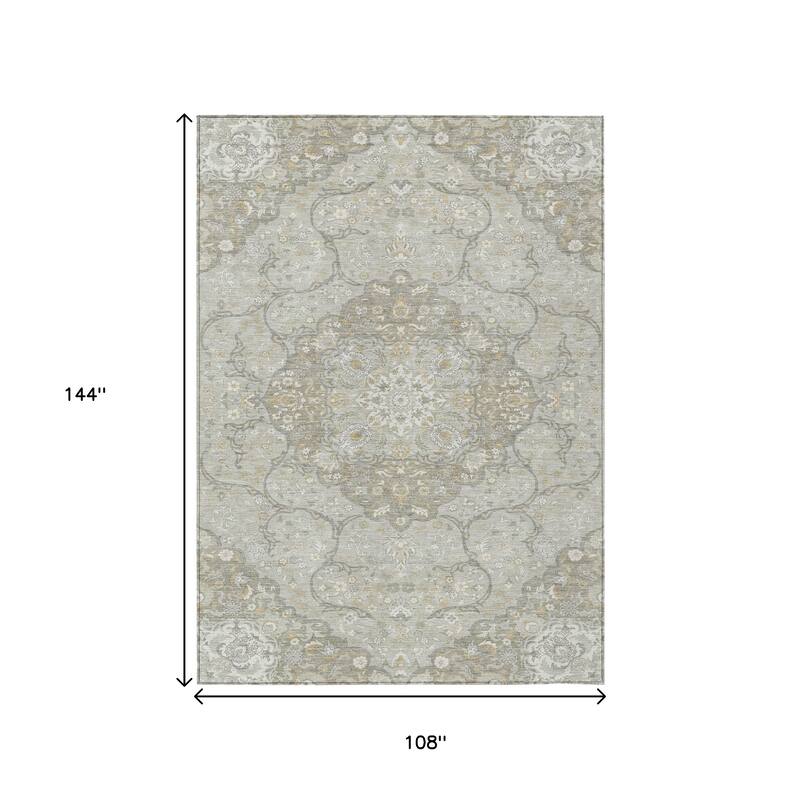 HomeRoots Medallion Traditional Rectangle Outdoor Rug