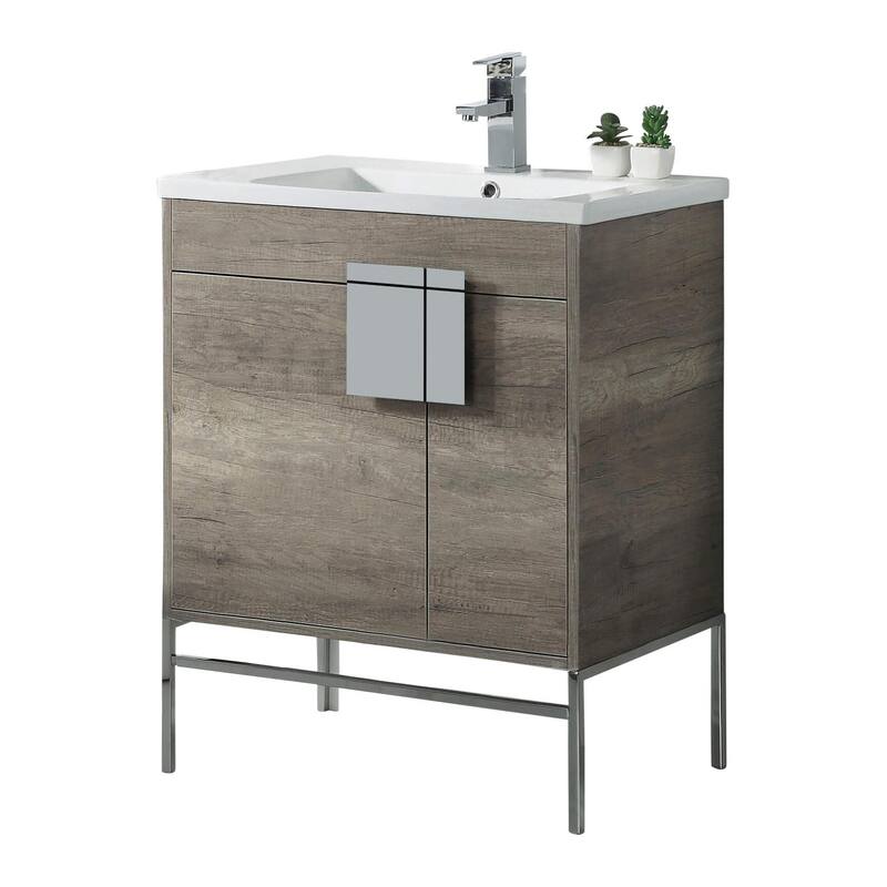 Modern Bathroom Vanity Set, Vireous China Sink Top 30"