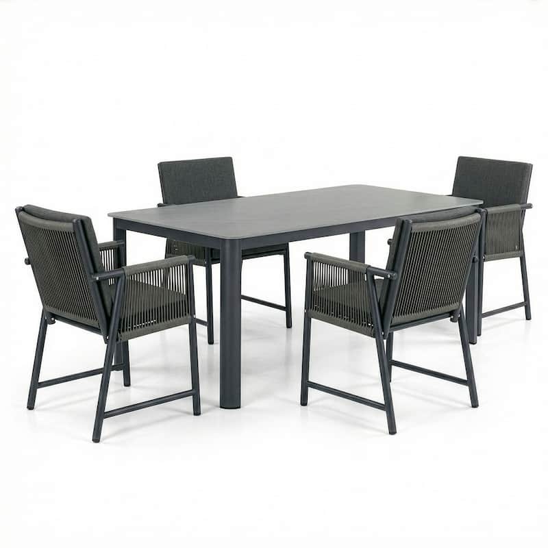 Bianca Grey Outdoor Dining 4 Seats Set