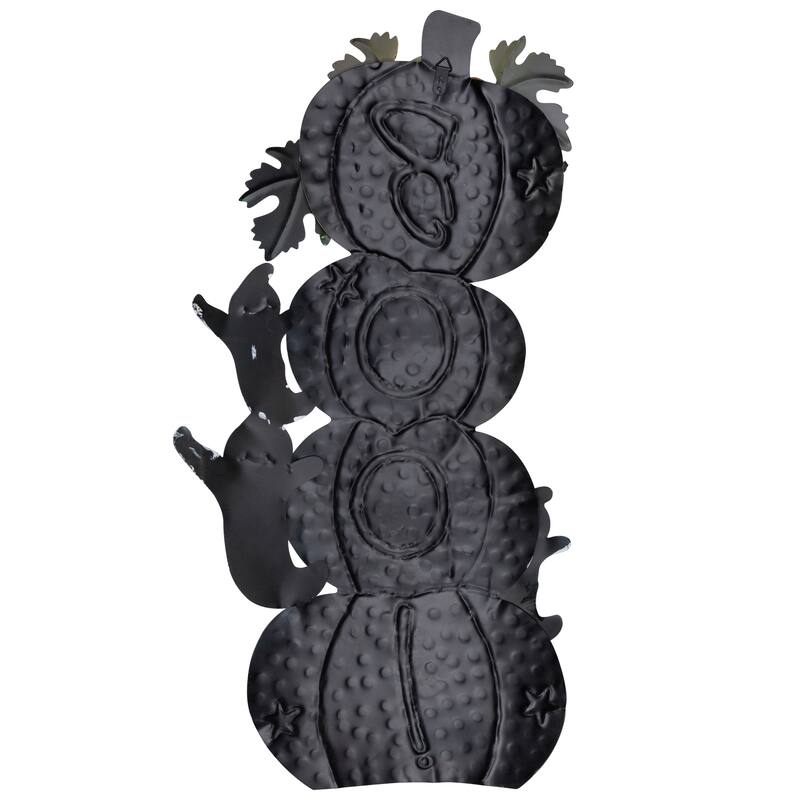 Stacked Boo Pumpkins with Ghosts Metal Halloween Porch Sign - 33"