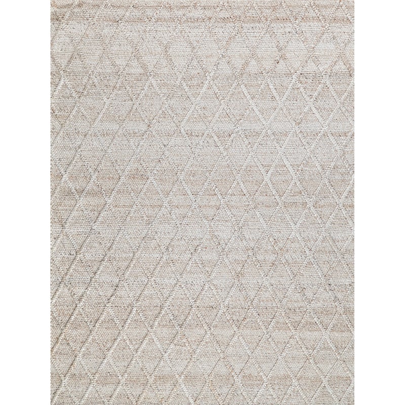 EXQUISITE RUGS Brentwood Handwoven Wool/Viscose Dark Beige Area Rug.