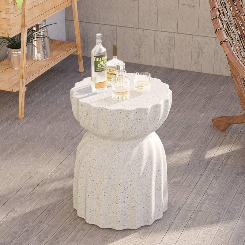 VENTOPYR Outdoor Patio Concrete 14" Side Table Garden Stool Log Table