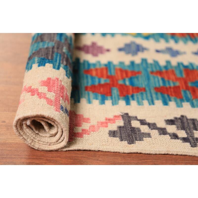 Palace Size Kilim Oriental Rug Hand-Woven Wool Carpet - 9'11"x 16'4"