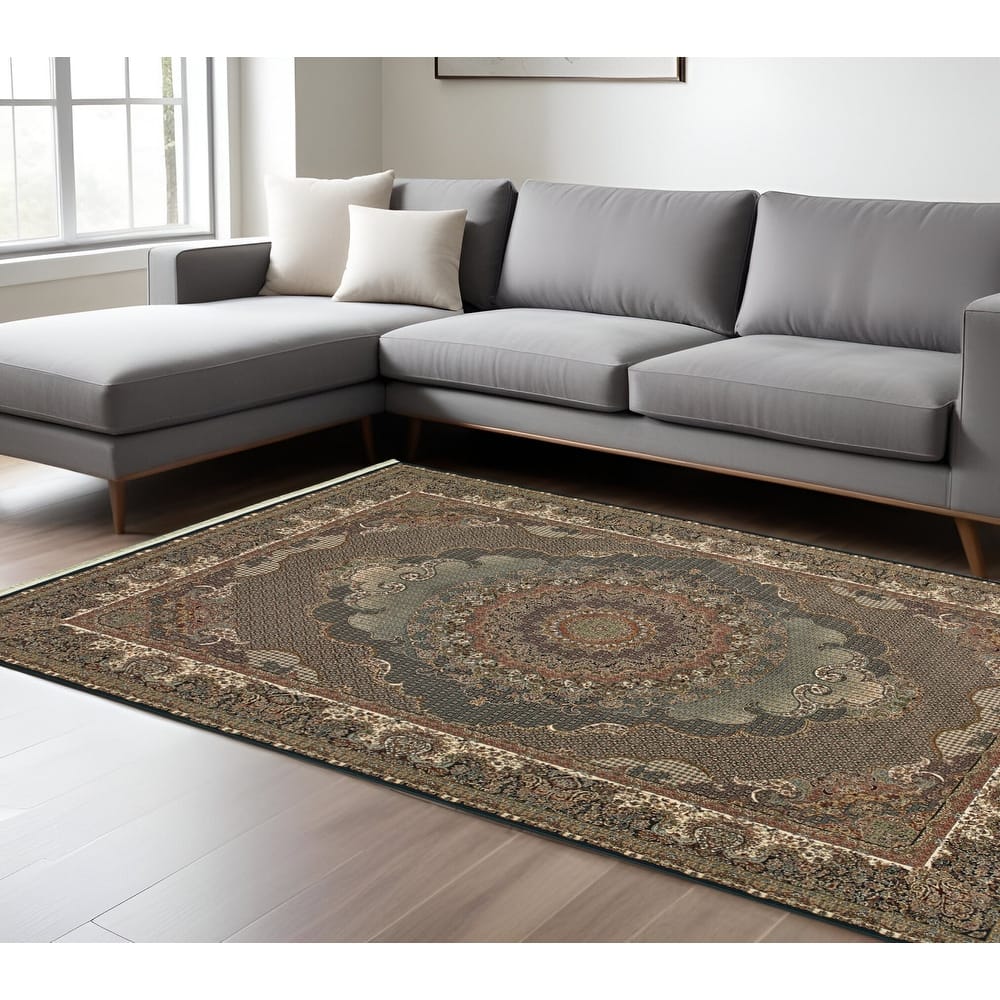 HomeRootsMedallion Traditional Runner Area Rug