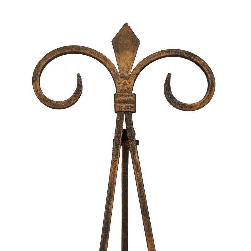 Gold Metal Scroll Display Easel with Foldable Stand