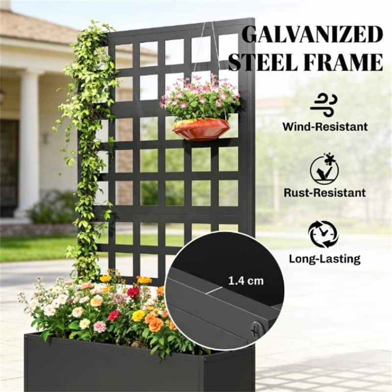 Elevated Garden Bed, Planting Box, Plant Rack, Black