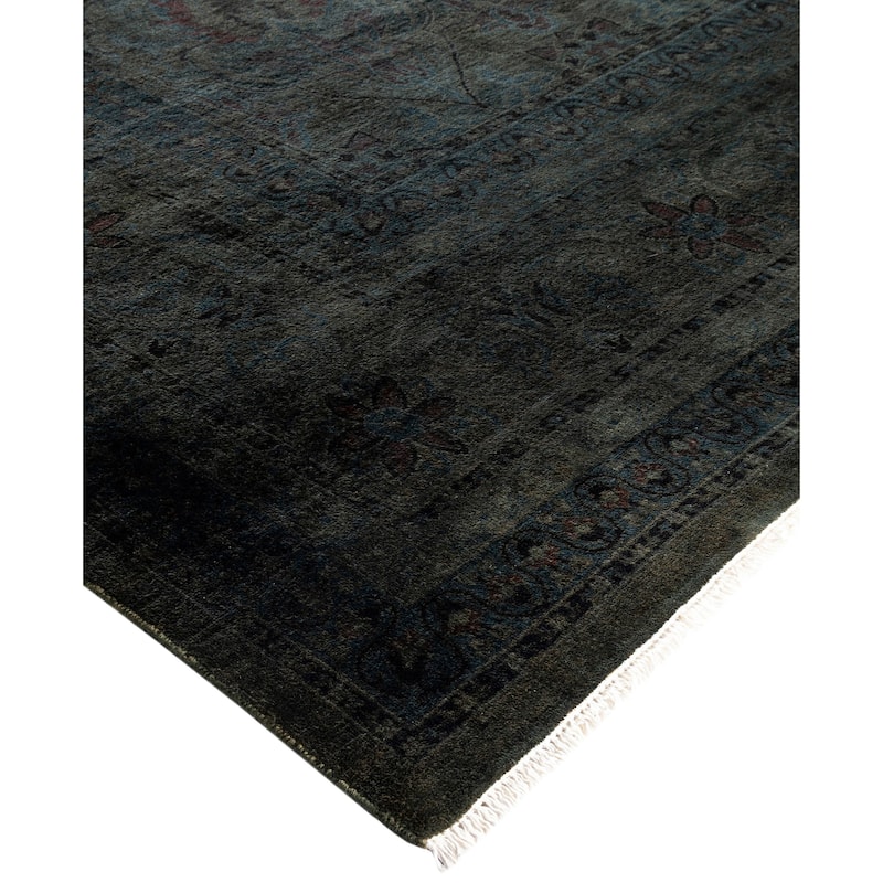 Overdyed One-of-a-Kind Hand-Knotted Area Rug - Green - 8' 1" x 10' 0"