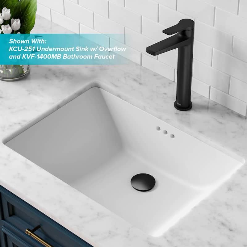 KRAUS Pop-Up Drain w Overflow, Bathroom Sink, Chrome, Nickel