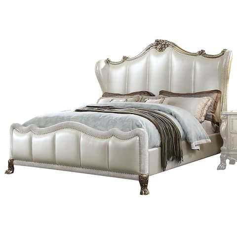 ACME Dresden II Queen Bed in PU & Gold Patina