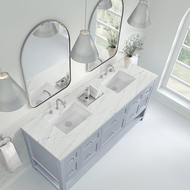 Breckenridge 72" Double Vanity, Serenity Blue - 72D - Ethereal Noctis