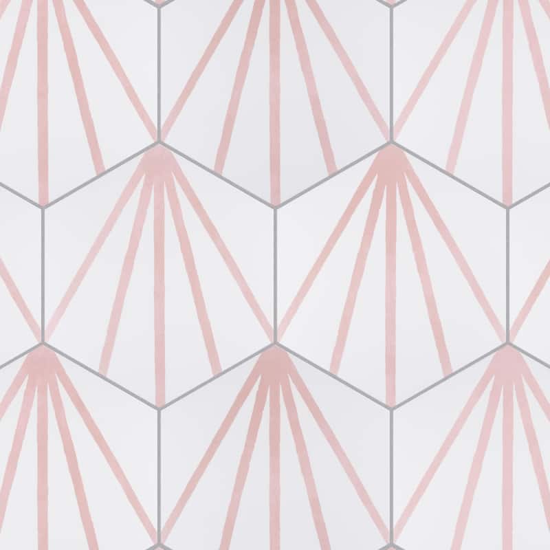 Merola Tile Horizon Dawn Hex Rosa 7-3/4" x 9" Porcelain Floor and Wall Tile
