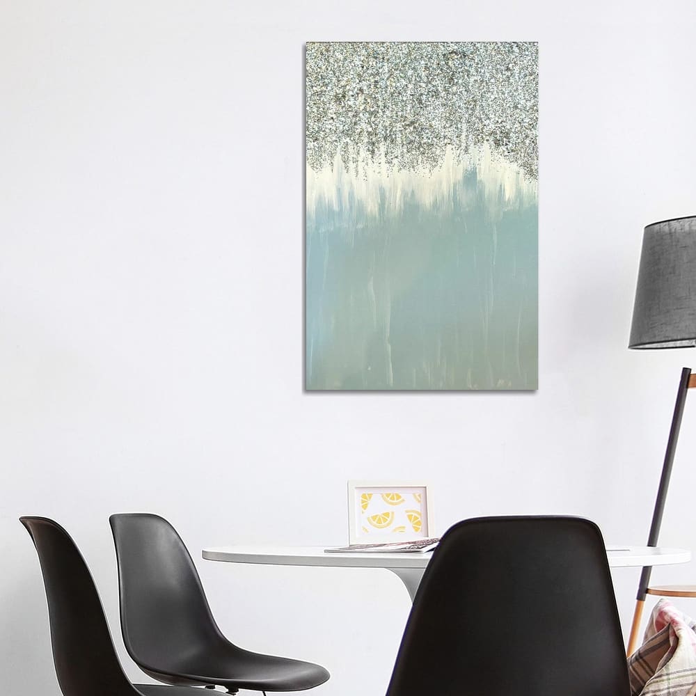 iCanvas "Blue And Silver Shimmer" by Amber Lamoreaux Canvas Print