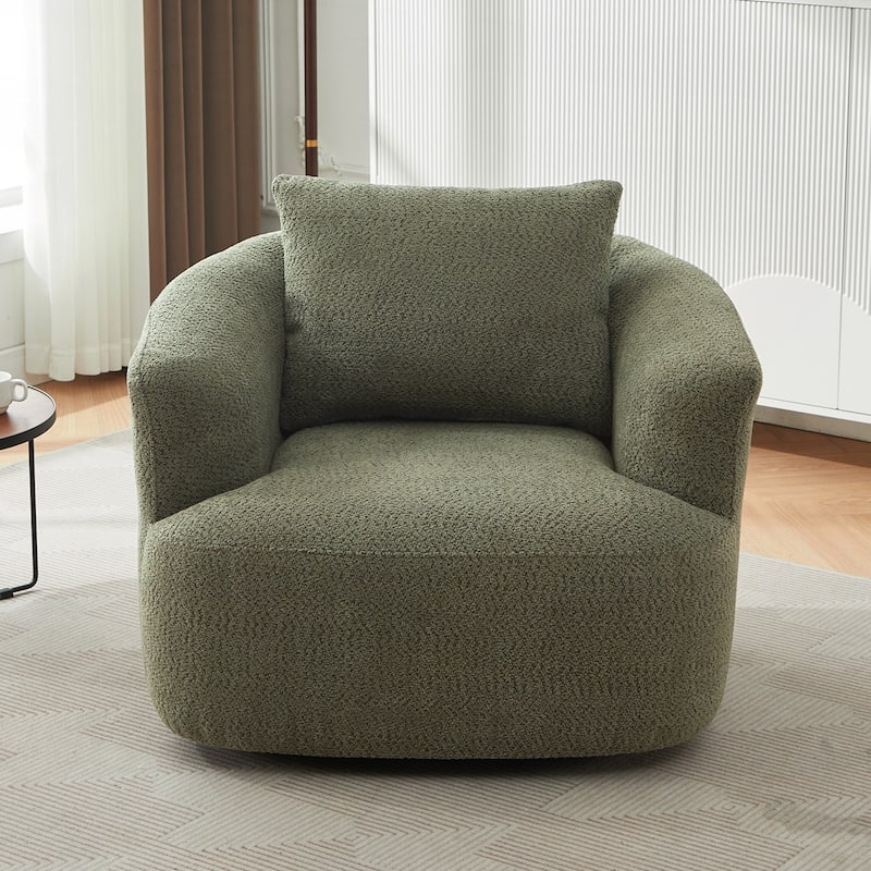 360 Swivel Upholstered Barrel Sofa Chair