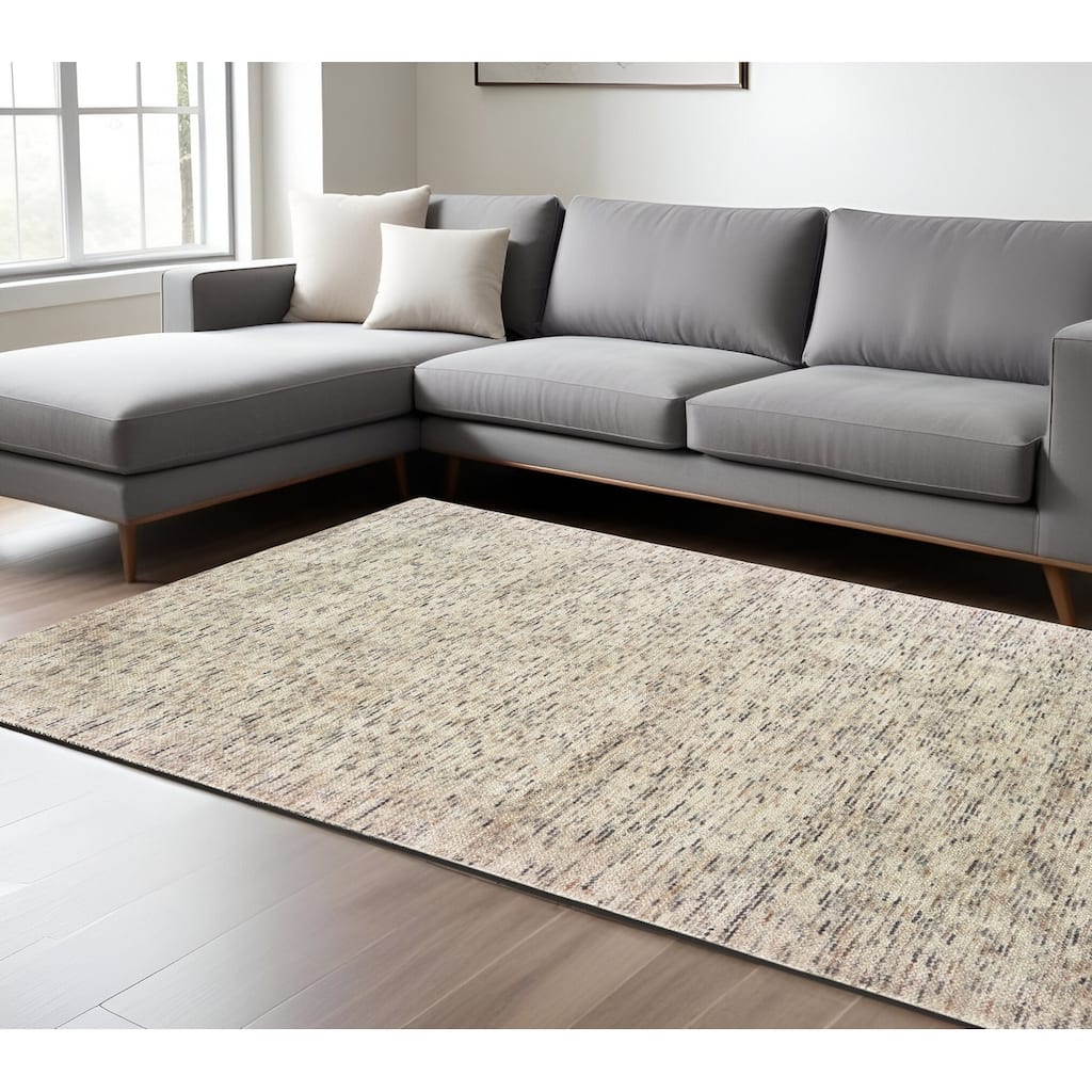 HomeRoots Solid Color Modern Rectangle Area Rug